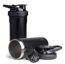 Шейкер спортивний SmartShake металевий Insulated Steel 750 мл Black (11152001) - мініатюра 1