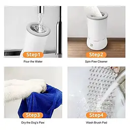 Автоматична лапомийка для собак PET FOOT WASH · Портативний електричний стакан для миття лап тварин · USB зарядка - мініатюра 3