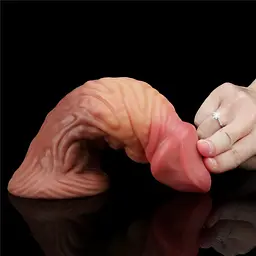 Фалоімітатор Dual-Layered Silicone Nature Cock 7.0'' 18 см коричневий - мініатюра 10