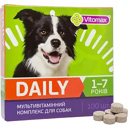 Мультивітамінний комплекс Vitomax Daily для собак 1-7 років 100 таблеток - мініатюра 2