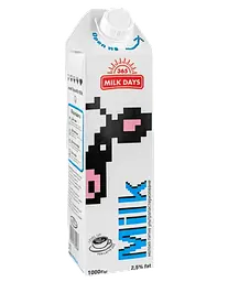 Молоко з кришкою ТМ 365 Milk Days 2,5% (1л.)