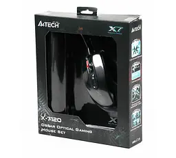 Миша A4Tech X-7120 USB Black X-710BK + килимок X7-200MP (Bundle) - мініатюра 3