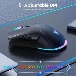 Комп'ютерна мишка Onikuma бездротова ігрова CW917 з RGB підсвіткою Bluetooth 2.4GHz акумуляторна для ПК і ноутбука - мініатюра 8