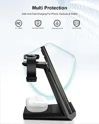 Бездротова зарядна станція 3-в-1 для Samsung Galaxy, Watch і Buds, швидка Qi зарядка - мініатюра 6
