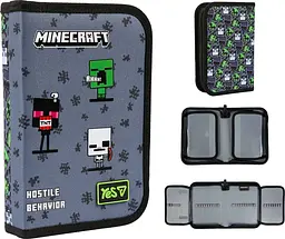 Пенал "Yes" Minecraft Reality тв., одинар., 2клап. №HP-04/533744/Р-26/