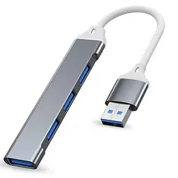 USB-хаб USB 3.0 Type-A на 4 порти: 1 x USB 3.0 та 3 x USB 2.0, алюмінієвий корпус, графітовий