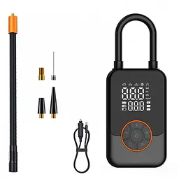 Портативний компресор Yaoen 221 USB+DC 150PSI 3000mAh (YPSBU3015B 5361) Чорний - мініатюра 2