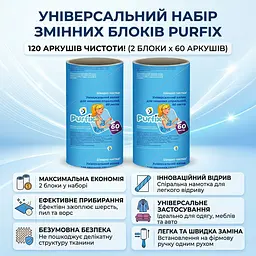 Запасні блоки спіральні Purfix для універсального ролика для чищення 2 шт. х 60 листів - мініатюра 2