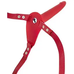Страпон з вібрацією Fetish Tentation Vibrating Strap-On With Dildo Red - мініатюра 2