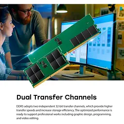 Модуль пам'яті Transcend DDR5 48GB JM 5600Mhz SO-DIMM 2Rx8 3Gx8 CL46 1.1V (JM5600ASE-48G) - мініатюра 5