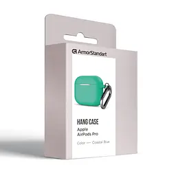 Силіконовий чохол для навушників Apple AirPods Pro, Hang Case, зелений, ультратонкий захисний кейс товщиною 2 мм, захист від подряпин, пилу та ударів, компактний, з карабіном для кріплення, ArmorStandart (ARM56102) - мініатюра 8