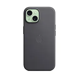 Чехол для Apple iPhone 15 Plus, FineWoven Case with MagSafe, черный, защитная накладка из материала FineWoven, противоударный, для iPhone, защита всего корпуса, поддержка беспроводной зарядки и MagSafe, (ARM71977) - мініатюра 6