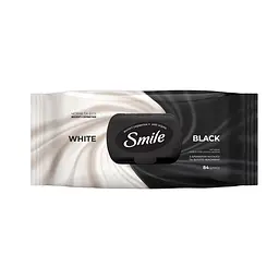 Вологі серветки Smile Чорні та білі 84 шт. (4823071670578)