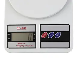 Електронні кухонні ваги RIAS SF-400 з LCD-дисплеєм 10 кг White (3sm_523460064) - мініатюра 3