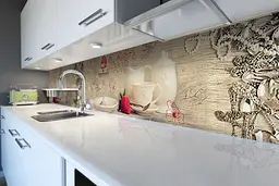 Кухонний фартух Фарфор вінілова наклейка ПВХ кераміка абстракція Бежевий 60х200 см Happy Pocket Z180708 - мініатюра 6