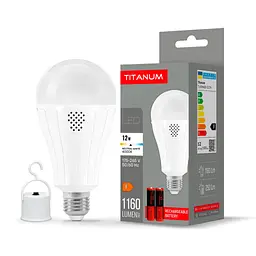 Лампочка TITANUM акумуляторна A80 12W E27 4000K 230V (TL-EMA80-12274) - мініатюра 2