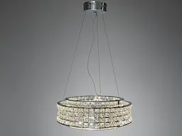 LED підвісна кришталева люстра 110Вт хром пульт - мініатюра 2