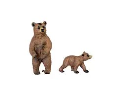 Набір тварин KIDS TEAM ANIMALS Сафарі Q9899-A37 Бурий Ведмідь та медвежа - мініатюра 2