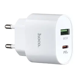 Мережевий зарядний пристрій Hoco C95A Lineal PD20W + QC3.0 charger ( EU ) Білий