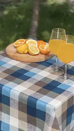 Водовідштовхувальна Скатертина Шахматка синя 180х130 см - мініатюра 5