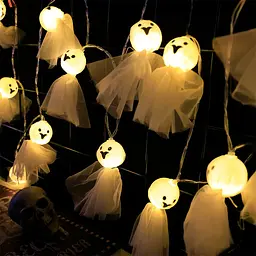 Гирлянда на Хэллоуин Привидения 150 см 10 led теплый белый