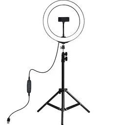 Кольцевая USB LED лампа Puluz PKT3035 10" + штатив 1.1 м