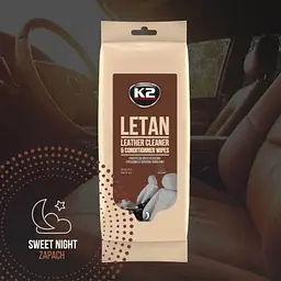 Серветки вологі для очищення шкіряної оббивки K2 Letan Wipes 20х18 см (K210) 24 шт - мініатюра 2