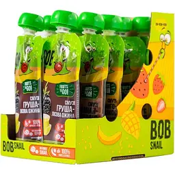 Пюре фруктове Bob Snail Смузі Груша-Лісова Ожина, пастеризоване 1.2 кг (10 шт. по 120 г) - мініатюра 2