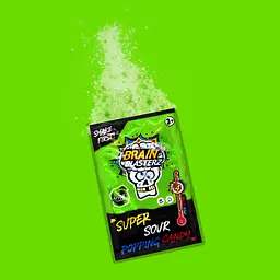 Кислі цукерки Brain Blasterz Super Sour Popping Candy Apple 10г - мініатюра 2