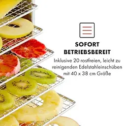 Дегідратор-сушарка для овочів фруктів Klarstein Master Jerky 300 40-90 °C (10034544) - мініатюра 3