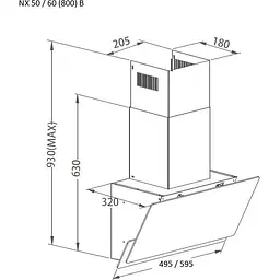 Витяжка похила Pyramida NX 60 (800) B GWH [142787] - мініатюра 8