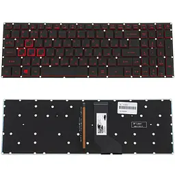 Клавіатура для ноутбука ACER (Nitro: AN515-41) rus, black, без фрейма, підсвічування клавіш(оригінал) - мініатюра 2