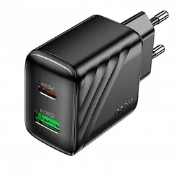 Мережевий зарядний пристрій адаптер HOCO CS25A Rico 1 USB/1Type-C, 20W/3A, підтримка швидкого заряджання PD/QC/FCP/AFC - мініатюра 5
