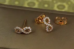 Сережки гвоздики Xuping Jewelry нескінченність 4 мм золотисті