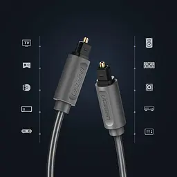 Аудіо кабель Ugreen AV122 Toslink Optical Audio Cable 3 м чорний (70893) - мініатюра 3