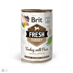 Вологий корм Brit Fresh Turkey with Peas 0.4 кг вологий для собак (індичка)