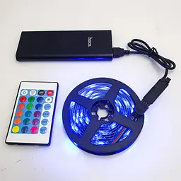 Стрічка світлодіодна RGB 5050 з пультом та Bluetooth управління з телефону від USB для фонового підсвічування у силіконі UKC 5 метрів - мініатюра 6