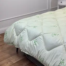 Ковдра двоспальна стьобана зимова з бамбукового волокна Leri Max 21529 175х210 см салатова - мініатюра 5