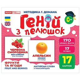 Набір розвиваючих карток Ranok Creative Геній з пелюшок Фрукти та ягоди 17 шт. 10107195У 