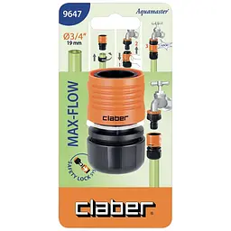 Конектор для поливального шлангу 3/4" з системою "Aquastop" Claber 9647 - мініатюра 2