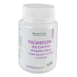 Пассіфлора - Sedatio Passiflora Трава Міцних Нервів і Спокою GreenSet  60 капсул