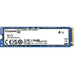 Накопичувач SSD Kingston NV3 M.2 2280 PCIe 4.0 x4 NVMe 3D TLC 4TB (SNV3S/4000G)