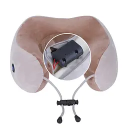Массажная подушка для шеи с памятью U-Shaped Upgrade Vibration Pillow от батареек - мініатюра 5