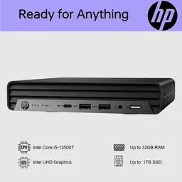 Комп'ютер персональний неттоп HP Pro 400-G9 Mini Intel i3-13100T 8GB F512GB UMA WiFi кл+м 3р Win11P - мініатюра 3