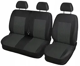 Модельні чохли 2+1 для Sprinter Crafter LT 1996-2006 щільна тканина жакард Чорний Ромб