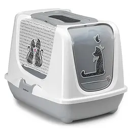 Закритий туалет для котів Moderna Trendy Cat Cats in Love із вугільним фільтром сірий 50х39х37 см C235026CL