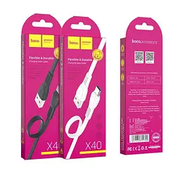 Кабель Hoco X40 Pisces Cable USB to Type-C 2,4A 1m Black - мініатюра 2