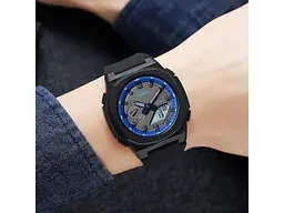 Чоловічий наручний годинник 2091BKBUWT Black-Blue-White Skmei acs0030300 - мініатюра 4