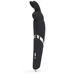 Вибратор Happy Rabbit Rechargeable Wand Vibrator -микрофон с кроличьими ушками, 26.6х4.6 см