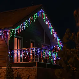 Новорічна гірлянда вулична Бахрома GarlandoPro 36 м 600 LED чорний провід Мультиколор світло 36МBML - мініатюра 3